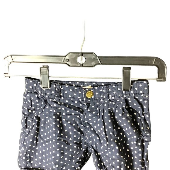 H & M Girls Cotton Blue Shorts W/ White Polka Dots Adjustable Waist Size 4-5 Yrs - Picture 5 of 7